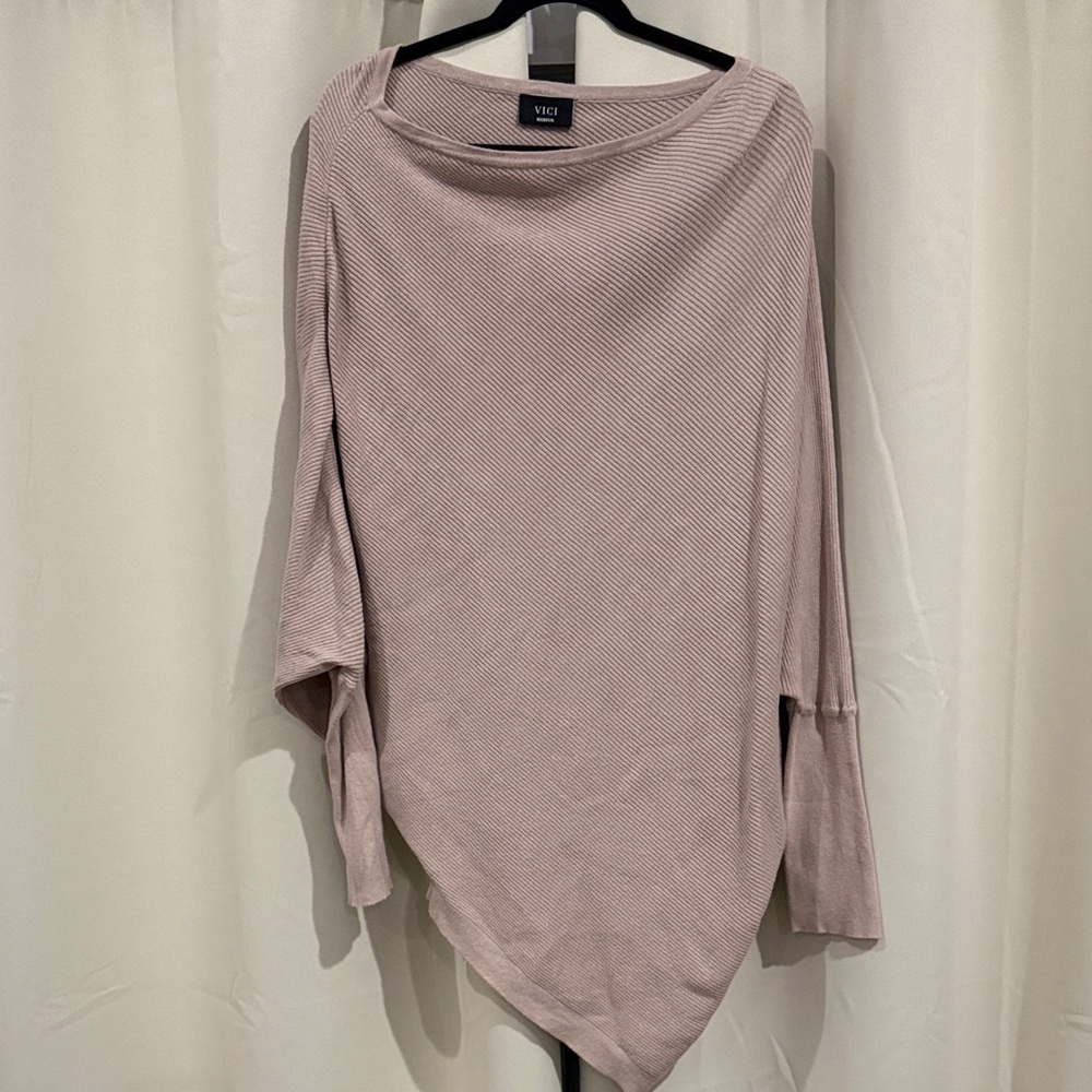 Vici mauve Asymmetrical Knit sweater Top Size M Preloved